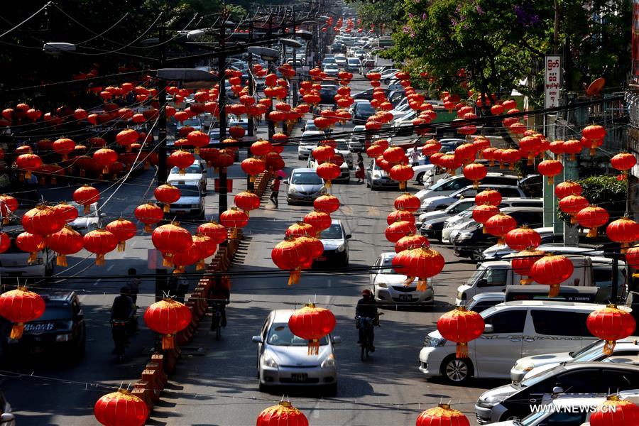 MYANMAR-YANGON-CHINESE NEW YEAR-DECORATION