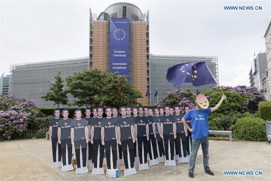 BELGIUM-BRUSSELS-EU-FACEBOOK-PROTEST