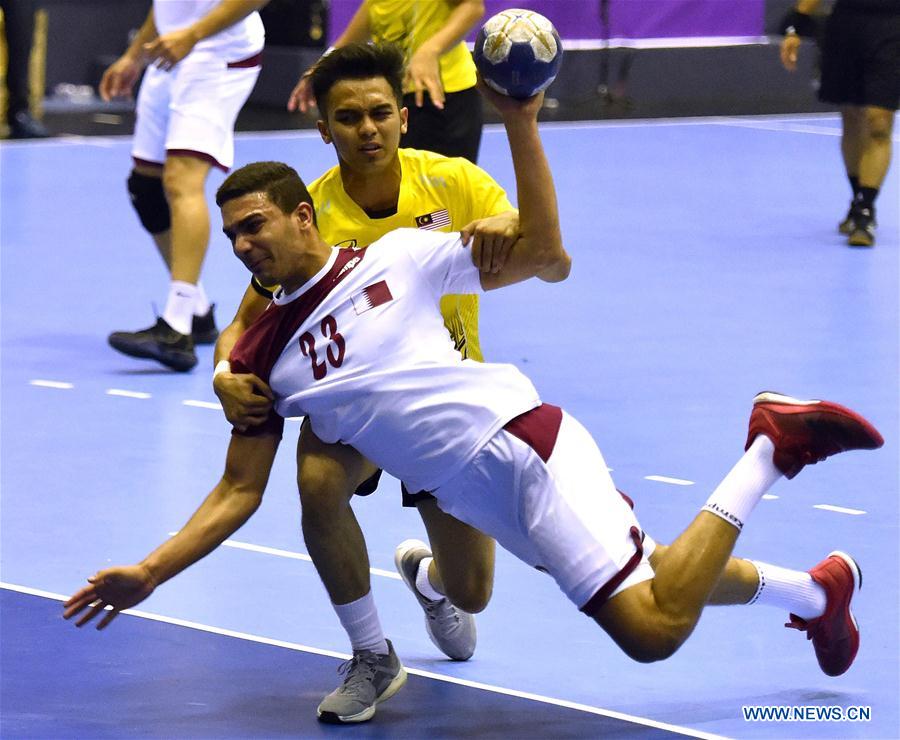 (SP)INDONESIA-JAKARTA-ASIAN GAMES-HANDBALL-MALAYSIA VS QATAR