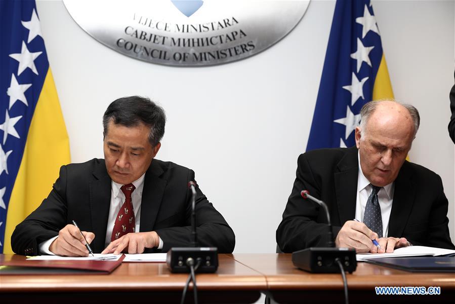 BOSNIA AND HERZEGOVINA-SARAJEVO-CHINA-MOUS-SIGNING