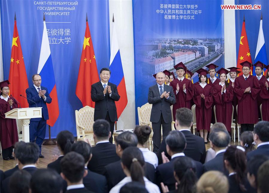 RUSSIA-ST. PETERSBURG-XI JINPING-DOCTORATE-AWARD