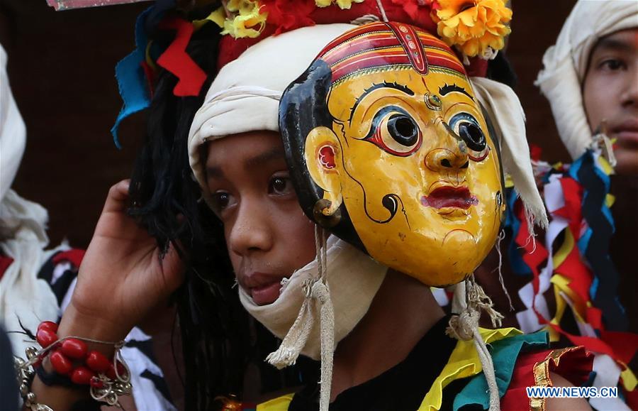 NEPAL-BHAKTAPUR-CULTURE-BHAIRAV DANCE