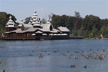 People visit Chinese-style garden in Brugelette, Belgium