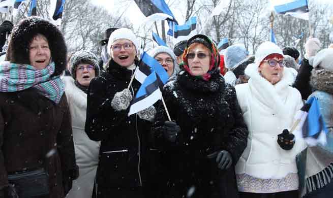 Celebrations held to mark centennial day of Estonian independence in Tallinn