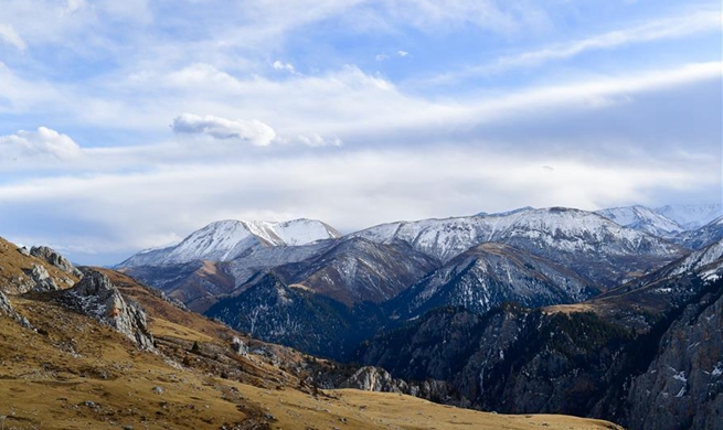 View of mountains in Yushu, NW China