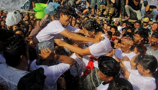 Kissing Festival celebrated in Bali, Indonesia